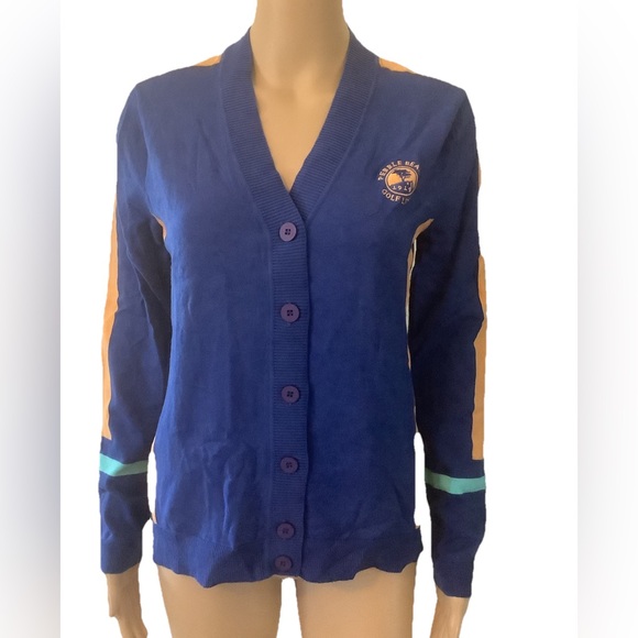 Pebble Beach Golf Cardigan links Sweater Button Down, size  Medium, V neck, - Picture 2 of 12